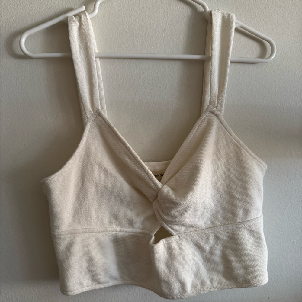 Madewell Cream Twist Front Crop Top XL